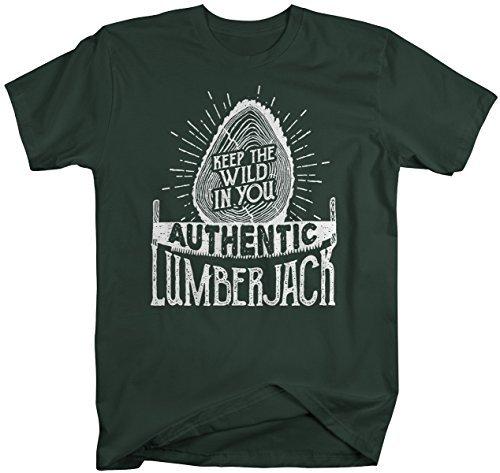 Shirts By Sarah Men's Lumberjack T-Shirt Keep Wild in You Logger Logging Tee Shirt-Shirts By Sarah