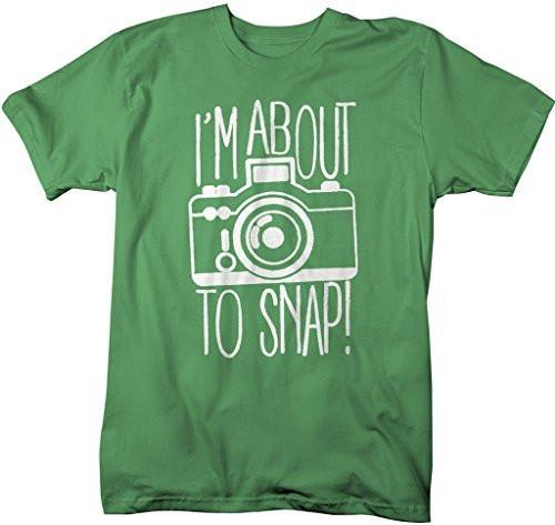 Shirts By Sarah Men's Funny Hipster T-Shirt I'm About To Snap Camera Photographer Shirts-Shirts By Sarah