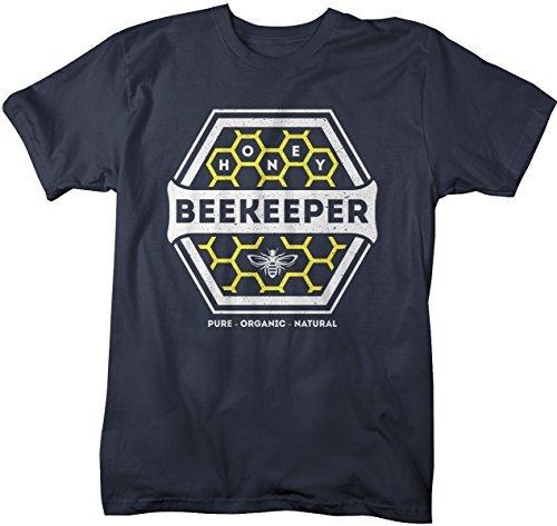 Shirts By Sarah Men's Beekeeper T-Shirt Honey Comb Shirt Pure Natural Organic Shirt-Shirts By Sarah
