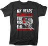 Shirts By Sarah Unisex Heart Belongs To Firefighter Proud Flag T-Shirt