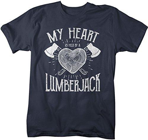 Shirts By Sarah Men's Lumberjack T-Shirt My Heart Held by Tee Woodsman Shirt-Shirts By Sarah