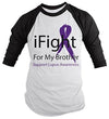 Shirts By Sarah Men's Lupus Awareness Shirt 3/4 Sleeve iFight For My Brother