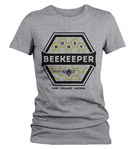 Women's Beekeeper T-Shirt Honey Comb Shirt Pure Natural Organic Shirt-Shirts By Sarah