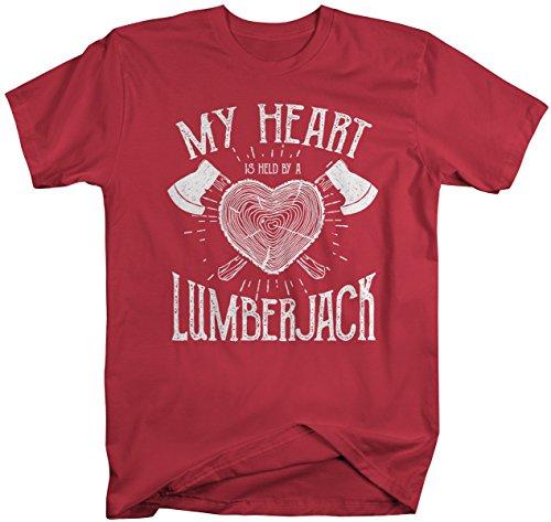 Men's Lumberjack T-Shirt My Heart Held by Tee Woodsman Shirt-Shirts By Sarah