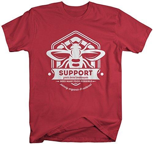Shirts By Sarah Men's Beekeeper T-Shirt Support Local Bee Keeper Honey Shirt-Shirts By Sarah