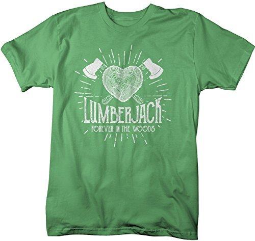 Shirts By Sarah Men's Lumberjack T-Shirt Forever in Woods Logger Logging Tee Shirt-Shirts By Sarah