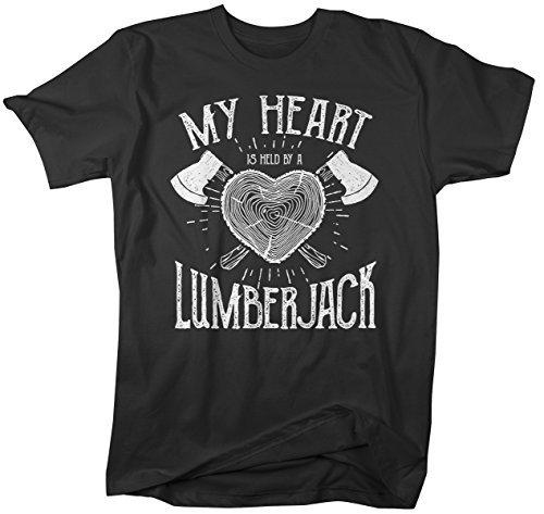 Shirts By Sarah Men's Lumberjack T-Shirt My Heart Held by Tee Woodsman Shirt-Shirts By Sarah