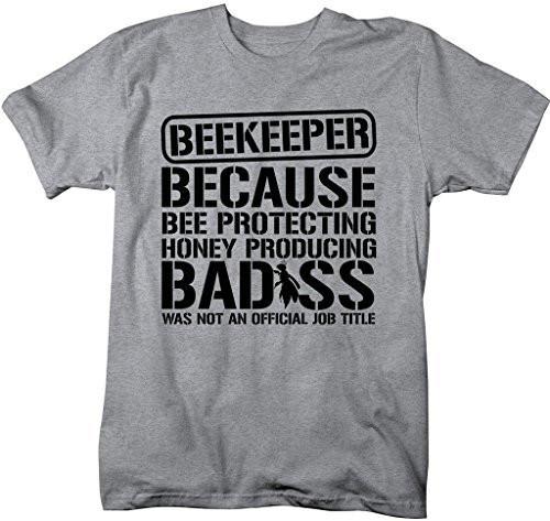 Shirts By Sarah Men's Unisex Funny Beekeeper Shirt Bad*ss Bee Protecting T-shirt-Shirts By Sarah