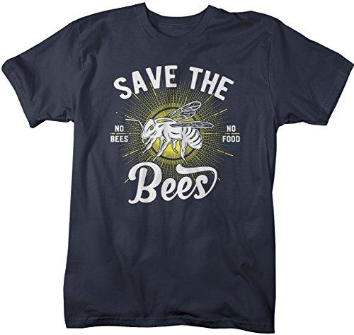 Shirts By Sarah Men's T-Shirt Save The Bees No Food Bee Keeper Gift Shirt-Shirts By Sarah