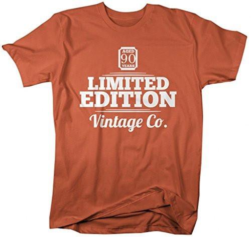 Shirts By Sarah Men's 90th Birthday T-Shirt Limited Edition Vintage Shirts-Shirts By Sarah