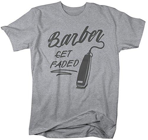Men's Barber T-Shirt Get Faded Vintage Tee Clippers Barbers Shirt-Shirts By Sarah