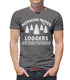 Shirts By Sarah Men's Funny Lumberjack T-Shirt Morning Wood Loggers Ring Spun Cotton