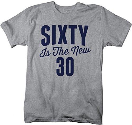 Shirts By Sarah Men's Funny 60th Birthday T-Shirt Funny Sixty New 30 Shirts-Shirts By Sarah