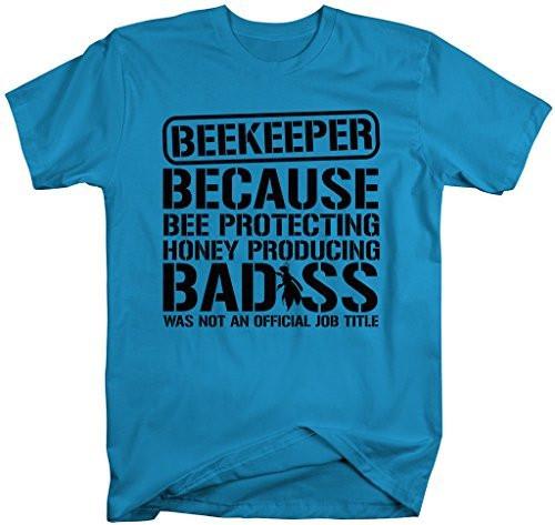 Shirts By Sarah Men's Unisex Funny Beekeeper Shirt Bad*ss Bee Protecting T-shirt-Shirts By Sarah