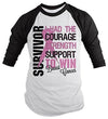 Shirts By Sarah Women's Breast Cancer Survivor Shirt 3/4 Sleeve Shirts Pink Ribbon