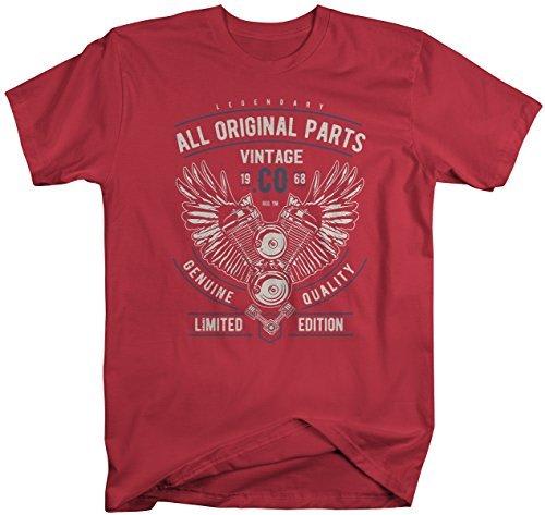Shirts By Sarah Men's Vintage 1968 Original Parts Engine T-Shirt Fifty Gift Idea Tee-Shirts By Sarah