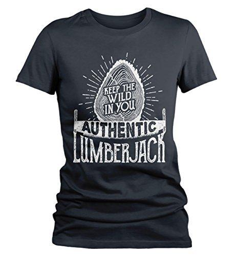 Shirts By Sarah Women's Lumberjack T-Shirt Keep Wild in You Logger Logging Tee Shirt-Shirts By Sarah
