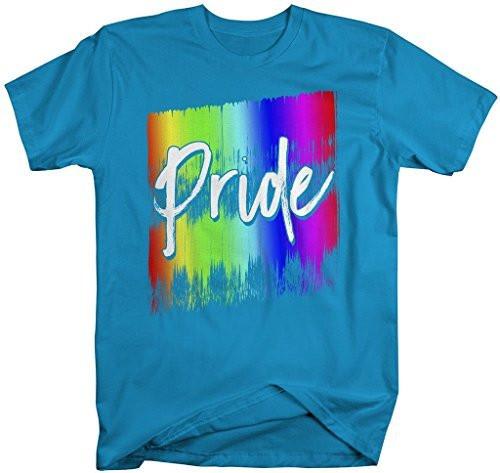 Shirts By Sarah Men's Inspirational LGBT Pride T-Shirt Rainbow Support Shirt-Shirts By Sarah