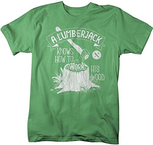 Men's Funny Lumberjack T-Shirt Work His Wood Logging Tee Shirt-Shirts By Sarah