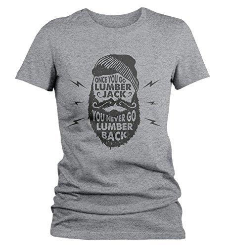 Shirts By Sarah Women's Funny Lumberjack T-Shirt Never Lumber Back Woodsman Tee Shirt-Shirts By Sarah
