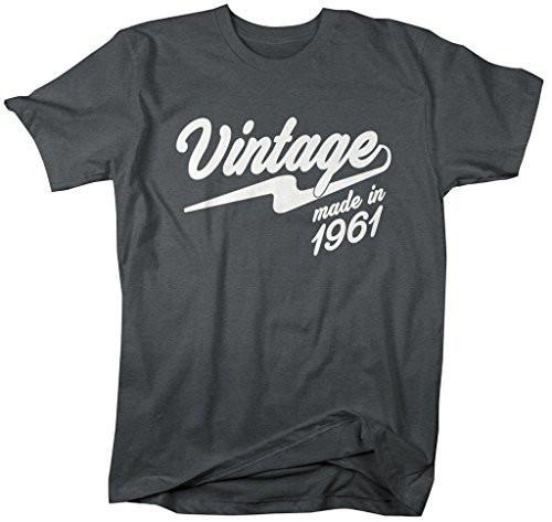 Shirts By Sarah Men's Vintage Made In 1961 T-Shirt Retro Birthday Shirts-Shirts By Sarah