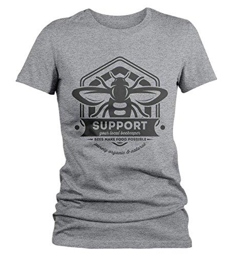 Women's Beekeeper T-Shirt Support Local Bee Keeper Honey Shirt-Shirts By Sarah