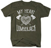 Men's Lumberjack T-Shirt My Heart Held by Tee Woodsman Shirt