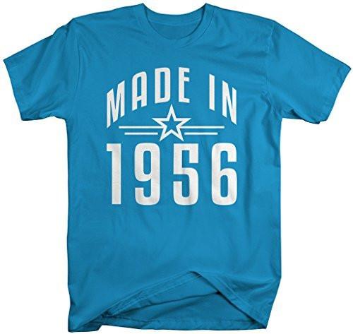 Shirts By Sarah Men's Made In 1956 Birthday T-Shirt Retro Star Custom Shirts-Shirts By Sarah