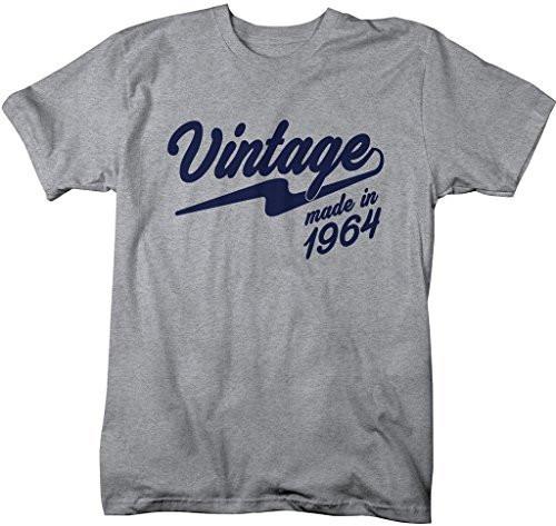 Shirts By Sarah Men's Vintage Made In 1964 T-Shirt Retro Birthday Shirts-Shirts By Sarah