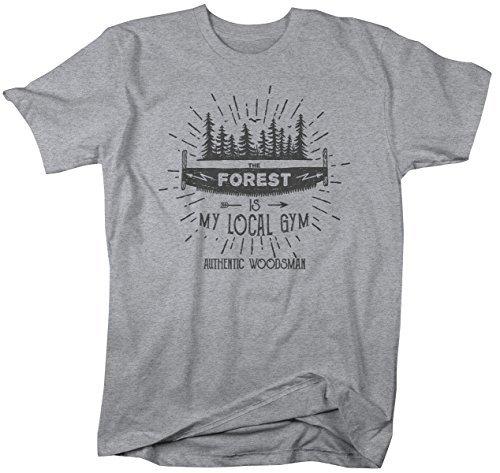 Shirts By Sarah Men's Funny Lumberjack T-Shirt The Forest Local Gym Woodsman Tee Shirt-Shirts By Sarah