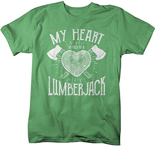Men's Lumberjack T-Shirt My Heart Held by Tee Woodsman Shirt-Shirts By Sarah