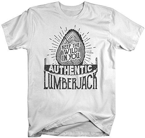 Shirts By Sarah Men's Lumberjack T-Shirt Keep Wild in You Logger Logging Tee Shirt-Shirts By Sarah