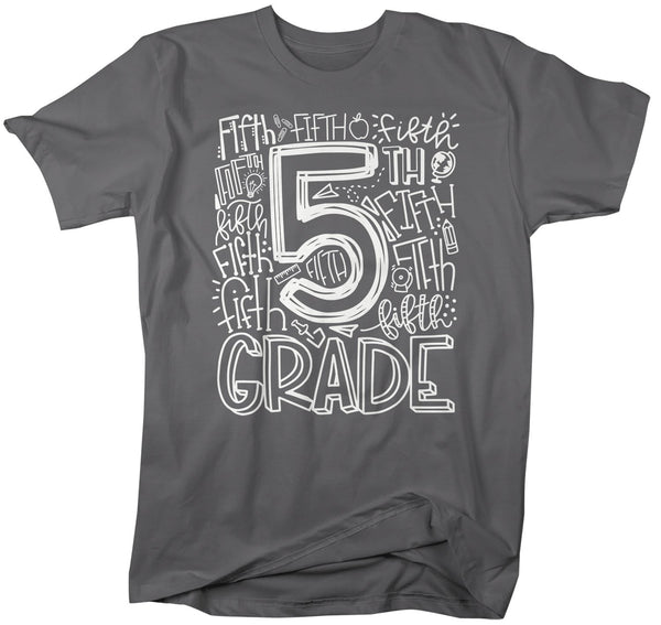 Men's Fifth Grade Teacher T Shirt 5th Grade Typography T Shirt Cute Back To School Shirt 5th Teacher Gift Shirts-Shirts By Sarah