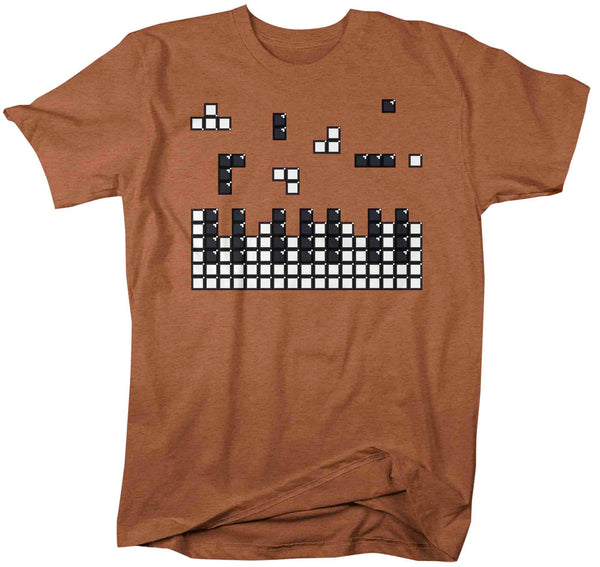Men's Piano Shirt Pianist TShirt 8 Bit Vintage Music T Shirt Musician Gift Music Teacher Gift Keyboard Unisex Soft Graphic Tee-Shirts By Sarah