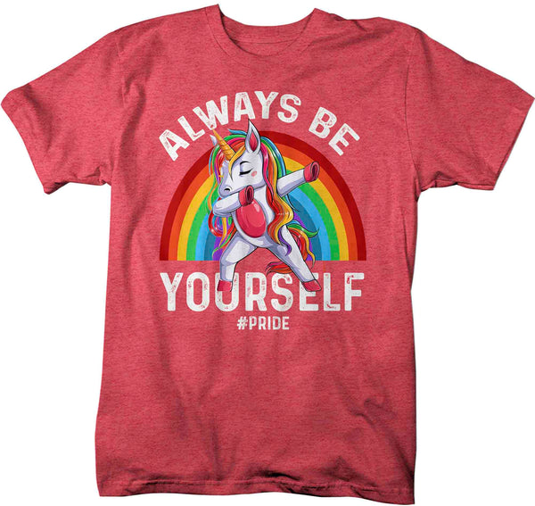 Men's Be Yourself Shirt Pride LGBT Unicorn T Shirt Tee Rainbow Gift LGBTQ TShirt Gay Pride Trans Bi Pan Sexuality Shirt Unisex Man-Shirts By Sarah