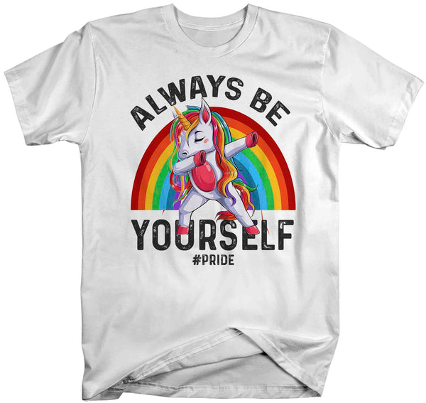 Men's Be Yourself Shirt Pride LGBT Unicorn T Shirt Tee Rainbow Gift LGBTQ TShirt Gay Pride Trans Bi Pan Sexuality Shirt Unisex Man-Shirts By Sarah