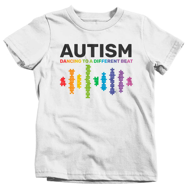 Kids Autism Shirt Dancing To A Different Beat Shirt Music T-Shirt Spectrum Disorder T Shirt Autistic ASD Tee Unisex Youth Boy's Girl's-Shirts By Sarah