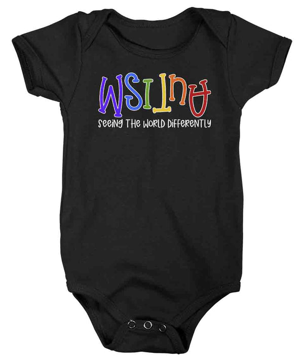 Baby Autism Shirt Seeing The World Differently Bodysuit Autism Tee Not Less Snap Suit Support Autism Awareness One Piece-Shirts By Sarah