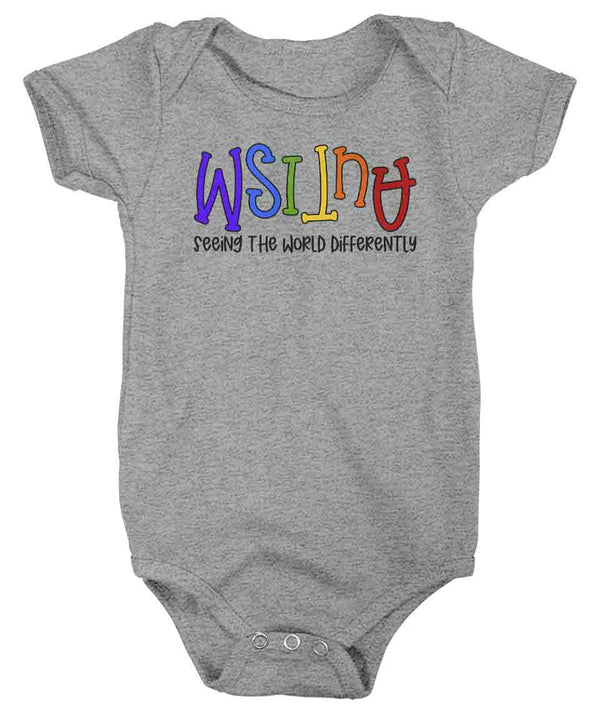 Baby Autism Shirt Seeing The World Differently Bodysuit Autism Tee Not Less Snap Suit Support Autism Awareness One Piece-Shirts By Sarah