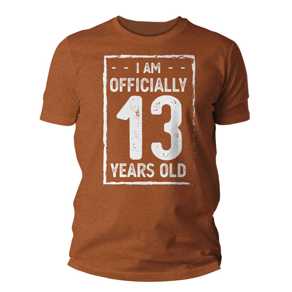Men's 13th Birthday T-Shirt I Am Officially Teenager Teen Years Old Double Digits Shirt Gift Idea Birthday 13 Tee Boy's Girl's Unisex Youth-Shirts By Sarah