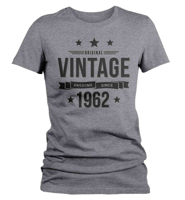 Women's 60th Birthday Shirt Original Vintage Shirt Awesome Since 1962 Tshirt Birthday Gift Shirt Unisex 60th Tee For Woman Sixty Gifts-Shirts By Sarah
