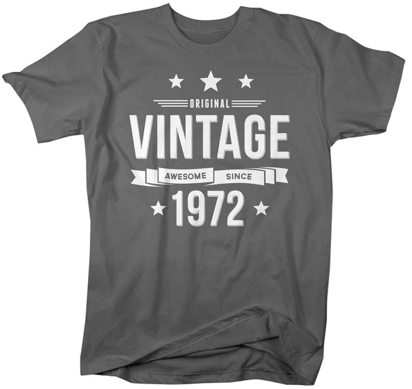 Men's 50th Birthday Shirt Original Vintage Shirt Awesome Since 1972 Tshirt Birthday Gift Shirt Unisex 50th Tee For Man Fifty Gifts-Shirts By Sarah