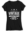 Women's V-Neck 50th Birthday Shirt Original Vintage Shirt Awesome Since 1972 Tshirt Birthday Gift Shirt Unisex 50th Tee For Woman Fifty Gifts