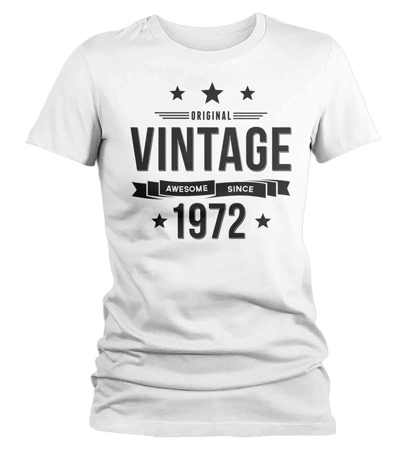 Women's 50th Birthday Shirt Original Vintage Shirt Awesome Since 1972 Tshirt Birthday Gift Shirt Unisex 50th Tee For Woman Fifty Gifts-Shirts By Sarah