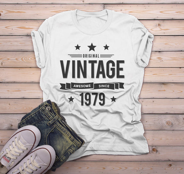 Men's 40th Birthday T Shirt Original Vintage Shirt Awesome Since 1979 Gift Idea 40th Birthday Shirts Vintage Tee Vintage Shirt-Shirts By Sarah