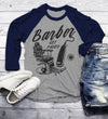 Men's Barber T-Shirt Get Faded Vintage Tee Chair Clippers Barbers 3/4 Sleeve Raglan