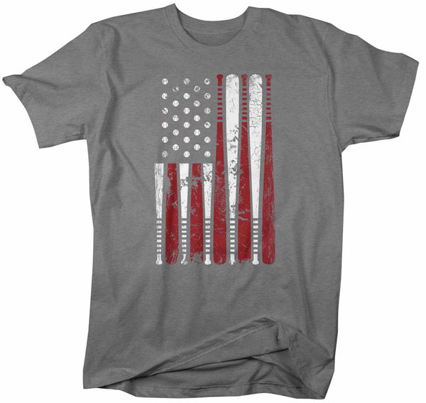 Men's Baseball Flag T Shirt Patriotic Baseball Shirt American Flag Shirt Baseball Gift Idea-Shirts By Sarah