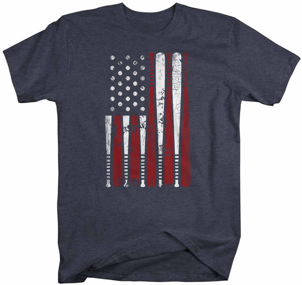 Men's Baseball Flag T Shirt Patriotic Baseball Shirt American Flag Shirt Baseball Gift Idea-Shirts By Sarah