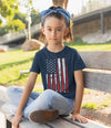 Kids Boy's Girl's Baseball Flag T Shirt Patriotic Baseball Shirt American Flag Shirt Baseball Gift Idea