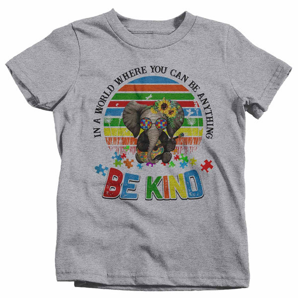 Kids Autism Awareness T Shirt Be Kind Shirt Autism Elephant Shirt Boho Autism Shirt Autism Awareness Shirt-Shirts By Sarah